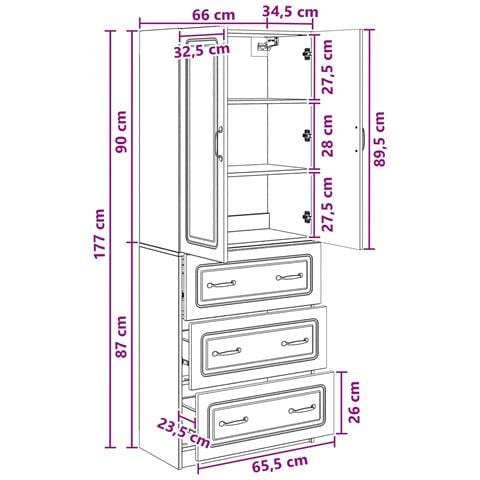 Set di armadi 2 pcs Legno antico 66 x 34,5 x 87 cm - Foto 8