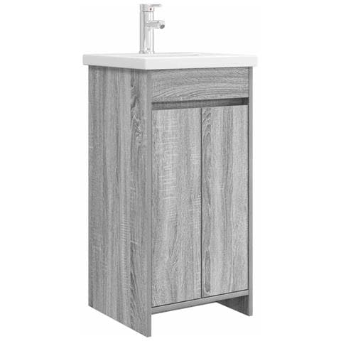 Mobile da bagno con lavabo Sonoma grigio 42 x 40 x 84,5 cm - Foto 1