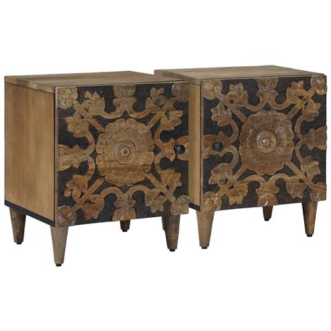 Armadio da Notte 2 pcs Marrone 40 x 33,5 x 46 cm - Foto 1