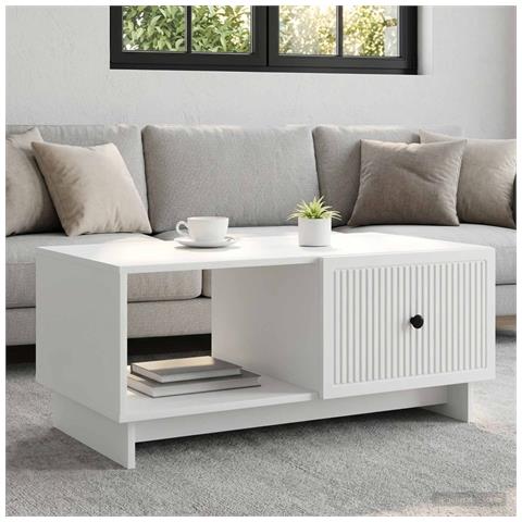 Tavolino da salotto Bianco 90 x 50 x 40 cm Legno ingegnerizzato - Foto 2