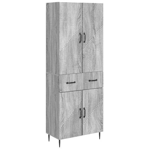 Set di armadi 2 pcs Sonoma grigio 66 x 34,5 x 89,5 cm - Foto 1