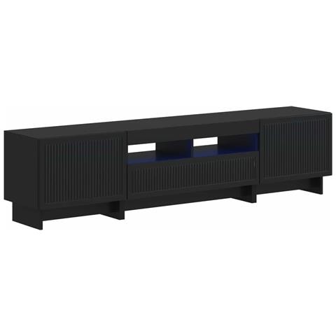 Mobile TV LED a 5 pezzi Nero Legno ingegnerizzato - Foto 1