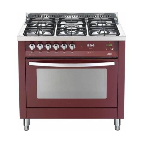 Cucina a Gas PRG96GVT / C 5 Fuochi a Gas Forno a Gas Ventilato Classe A Colore Rosso Burgundy - Foto 1
