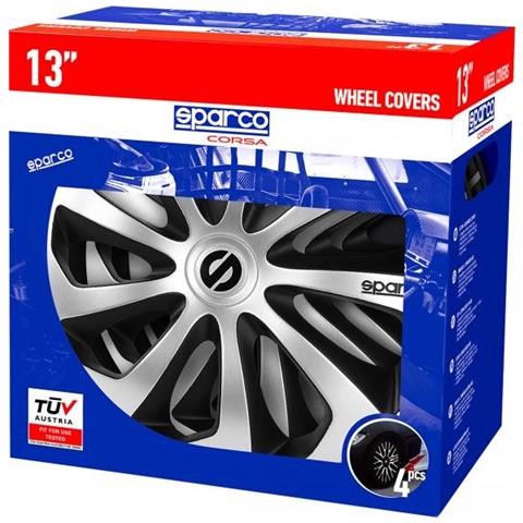 Serie 4 Copriruota Bi-color Argento / nero 13"" Accessori Per Esterno Auto - Foto 1