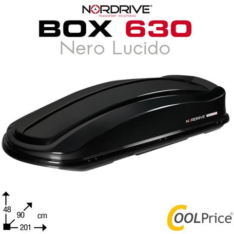 Box Da Tetto Baule Portatutto 630l Nero Lucido Abs - Foto 1