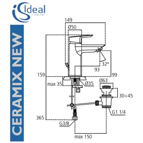 Ceramix New A6542aa Miscelatore Lavabo Monoforo - Foto 2