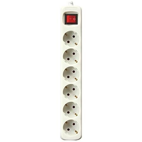 Electronics 9632 - base Elettrica 6 uscite Con Interruttore, 3 m, Colore: Bianco - Foto 1