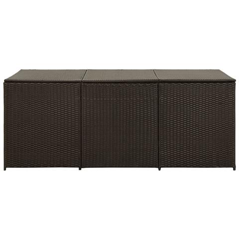Baule da Giardino in Polyrattan 180x90x70 cm Marrone - Foto 8