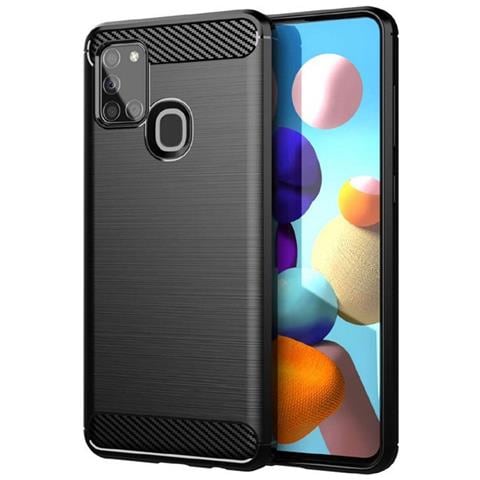 Maxy Custodia B-case Tpu Silicone Cover Case Per Samsung Galaxy A21s A217 Carbon Metal Black - Foto 1