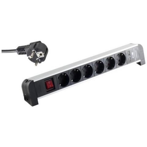 S-conn 60318 Interno 6presa (e) Ac 1.5m Nero, Grigio Prolunghe E Multiple - Foto 1