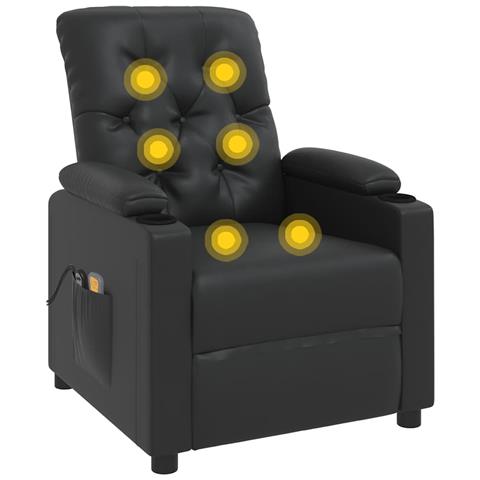 Poltrona Alzapersona Massaggiante Nera in Similpelle - Foto 10