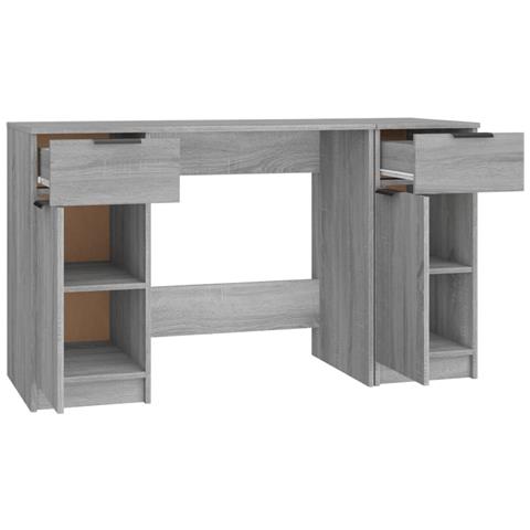 Scrivania Con Mobile Laterale Grigio Sonoma Legno Multistrato - Foto 10