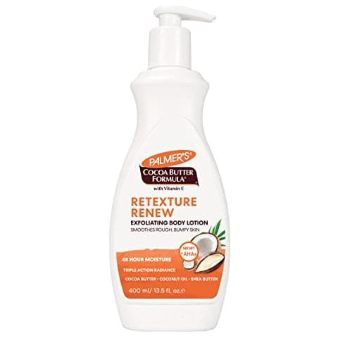 Palmers Cocoa Butter Formula Retexture & Renew Lozione Esfoliante Per Il Corpo, 13,5 Once - Foto 1