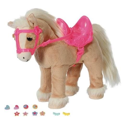 BABY Born My Cute Horse - Electronic Plush Pony With Sounds & Movement | Pink Bridle & Saddle For Dolls