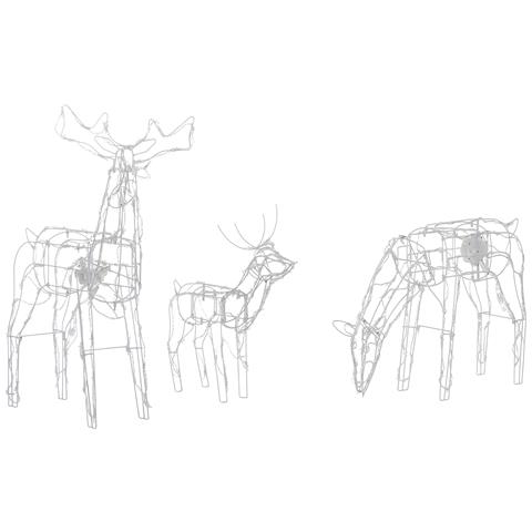 Set Di 3 Decorazioni Led Animali Natalizi 76 Cm Bianco Mikkeli - Foto 2