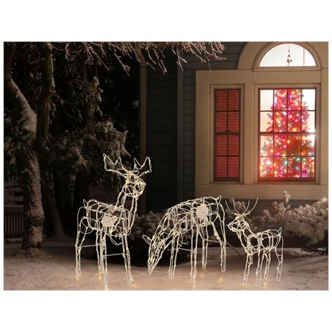Set Di 3 Decorazioni Led Animali Natalizi 76 Cm Bianco Mikkeli - Foto 1
