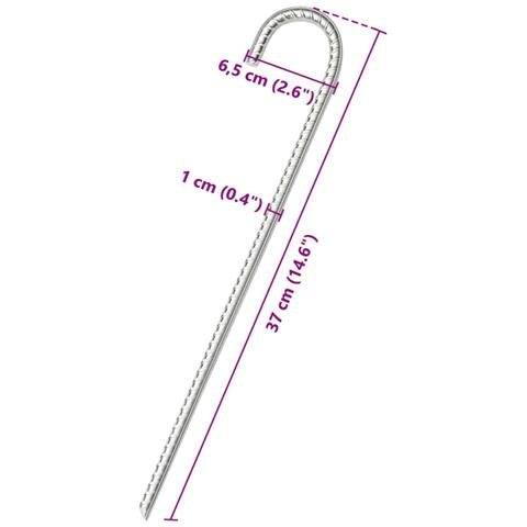 Picchetti Per Tenda 12 Pz 37 Cm Ø10 Mm In Acciaio Zincato - Foto 5