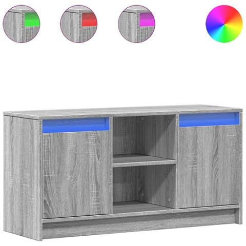 Mobile Porta TV con LED Grigio Sonoma 100x34x50cm in Truciolato - Foto 1