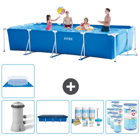 Piscina Fuori Terra - Rettangolo - 450x220x84 Cm - Blu - Include Accessori Coordinati Cb15 - Foto 1