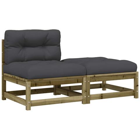 Lusso Casadino - Divano Da Giardino Senza Braccioli Con Cuscini E Poggiapiedi - Foto 1