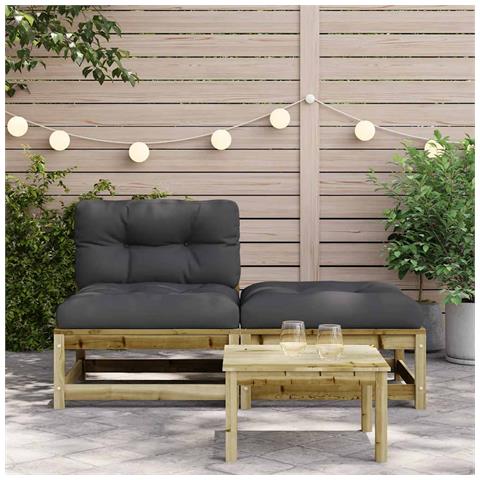 Lusso Casadino - Divano Da Giardino Senza Braccioli Con Cuscini E Poggiapiedi - Foto 2