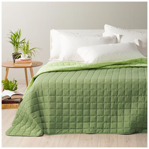 Copriletto Trapuntato Modern Modern In Microfibra Colore Verde Misura Matrimoniale - Foto 3