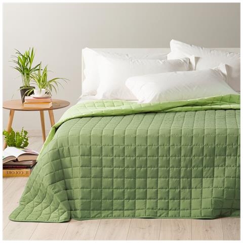 Copriletto Trapuntato Modern Modern In Microfibra Colore Verde Misura Matrimoniale - Foto 1