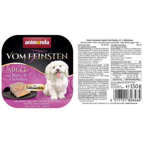 animonda Vom Feinsten Gourmet core with Chicken, egg + ham, Adulto, Egg, Pollo, Prosciutto, 150 g, Non contiene soia - Foto 2
