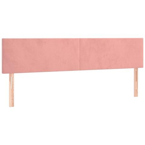 Letto a Molle con Materasso e LED Rosa 120x190 cm in Velluto - Foto 9