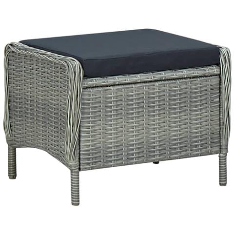 Lusso Casadino -  Sedia Da Giardino Reclinabile Con Pouf Polyrattan Grigio Chiaro - Foto 8