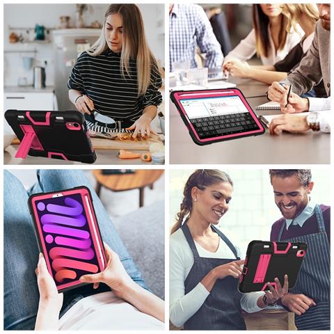 Custodia Per Ipad Mini 6 8.3"" Con Supporto E Alloggiamento Per Stilo Rosa - Foto 2