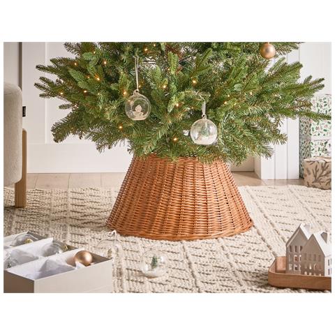 Copri Base Per Albero Di Natale Flocon Rattan Naturale 47 Cm - Foto 1
