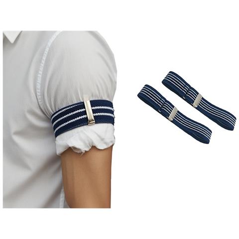 Fasce Elastiche Regolabili Per Maniche - Bracciali Per Uomo E Donna Blue - Foto 4