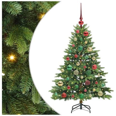 Albero di Natale artificiale con 150 LED Verde 120 cm PE e PVC - Foto 1