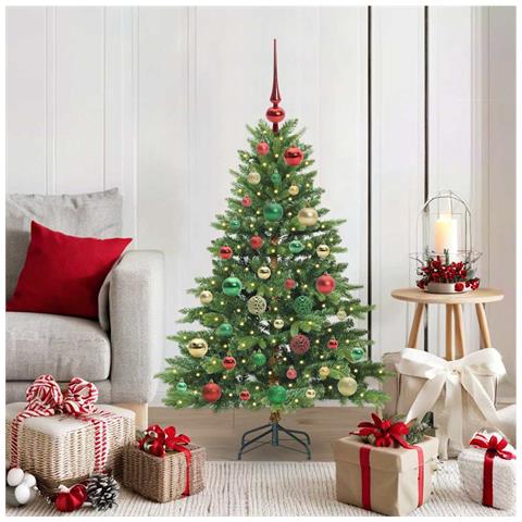 Albero di Natale artificiale con 150 LED Verde 120 cm PE e PVC - Foto 2
