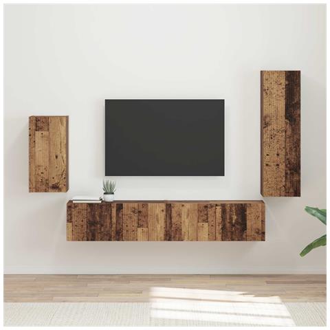 Set mobile TV 4 pcs Legno vecchio Legno multistrato - Foto 2