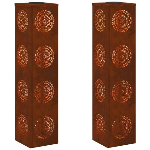 Faro LED solare per sentieri 2 pcs Ruggine - Foto 1