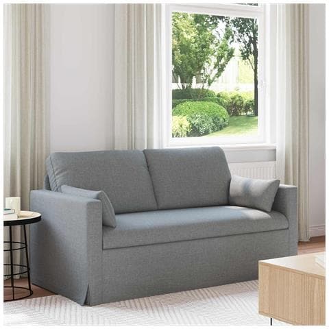 Divano Grigio chiaro 158 x 78 x 80 cm Tessuto - Foto 2