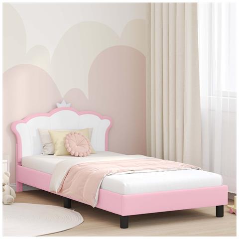 Struttura letto bambini con testata Rosa 80 x 200 cm PU - Foto 2