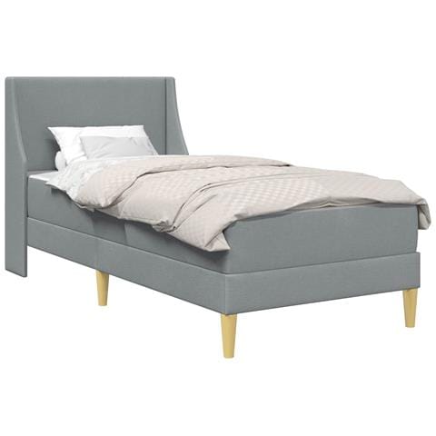 Struttura letto con materasso Grigio chiaro 90 x 200 cm Tessuto - Foto 1