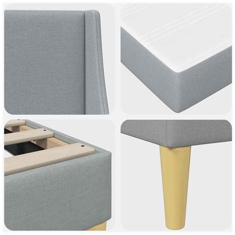 Struttura letto con materasso Grigio chiaro 90 x 200 cm Tessuto - Foto 9