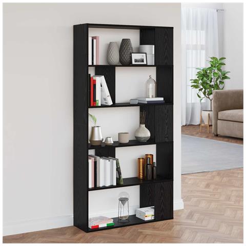 Armadio per Libri Rovere Nero 80 x 24 x 159 cm - Foto 2