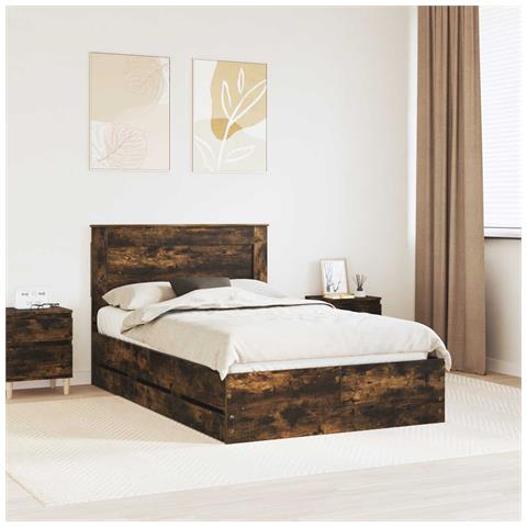Struttura del letto con cassetto Rovere fumé 120 x 190 cm - Foto 2