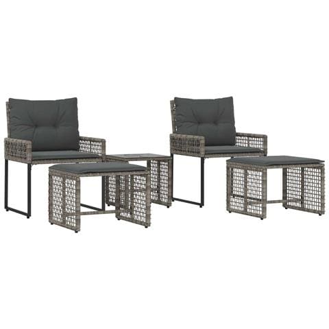 Set di Mobili da Esterno con cuscino 5 pcs Grigio - Foto 1