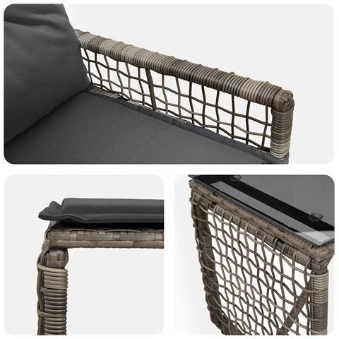 Set di Mobili da Esterno con cuscino 5 pcs Grigio - Foto 9