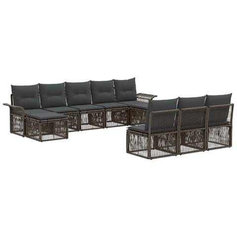 Set Divano da Giardino 10 pcs Grigio polyrattan - Foto 1