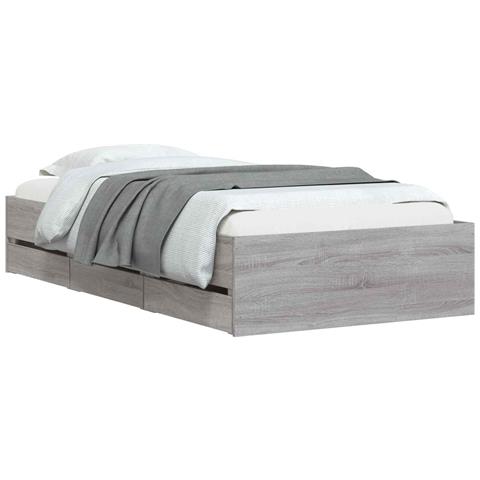 Telaio del letto con storage con cassetto Grigio Cemento - Foto 1