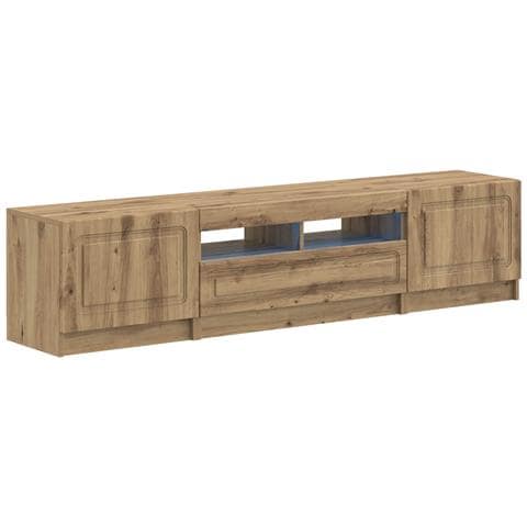 Mobile TV LED a 5 pezzi Rovere Artigianale Legno ingegnerizzato - Foto 1