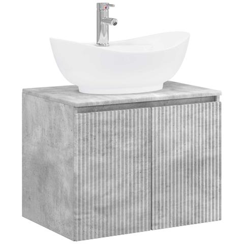 Set di mobili per il bagno Grigio Cemento Legno ingegnerizzato - Foto 1