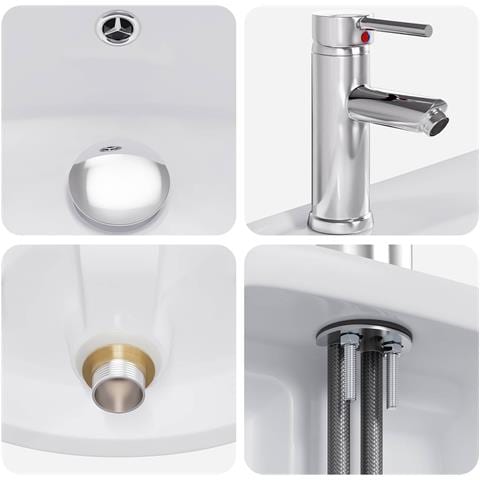 Set di mobili per il bagno Grigio Cemento Legno ingegnerizzato - Foto 10